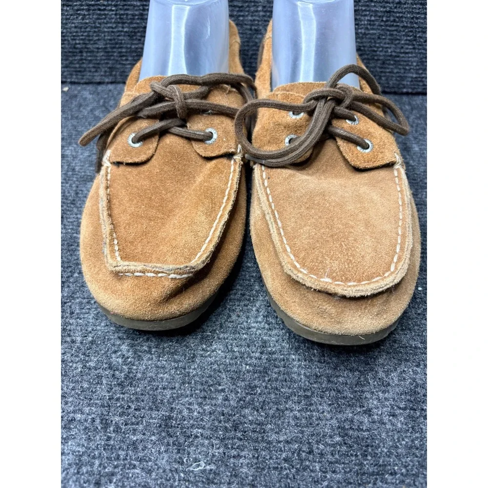 Sperry Top-Sider Mens 9M Tan Suede Boat Shoes Loafers STS11596 Plaid Lining